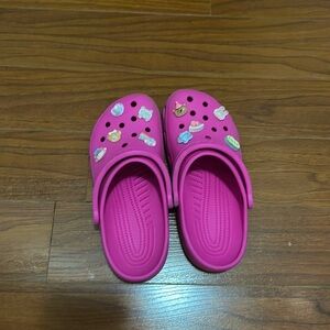 Size 8 pink Crocs, new condition